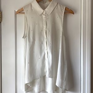 LOWRYS FARM Button Down Tank Top with Collar